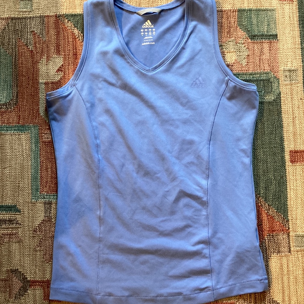 Adidas Blue and Turquoise Size Large Workout Top Bundle of 2 - Picture 3 of 9